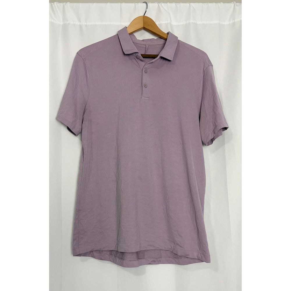 Lululemon Evolution Polo Shirt Mens XL Purple Short Sleeve Golf Activewear